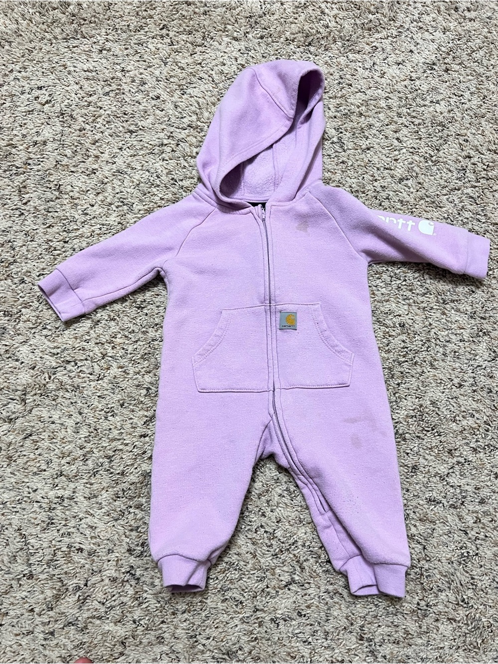 Carhartt Baby Lavender Hooded Zip-Up Coverall 3M